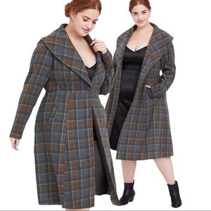 Torrid Outlander Mackenzie Tartan Plaid Woolen Fit Flare Coat Jacket Academia 3